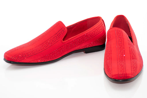 Men's Red Grecian Rhinestone Dress Loafer