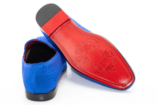 Men's Blue Grecian Rhinestone Dress Loafer