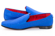 Men's Blue Grecian Rhinestone Dress Loafer