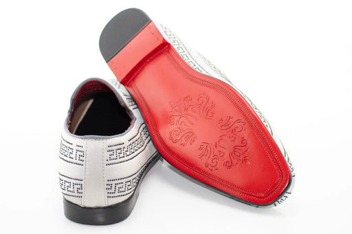 Men's Silver And Black Grecian Rhinestone Dress Loafer
