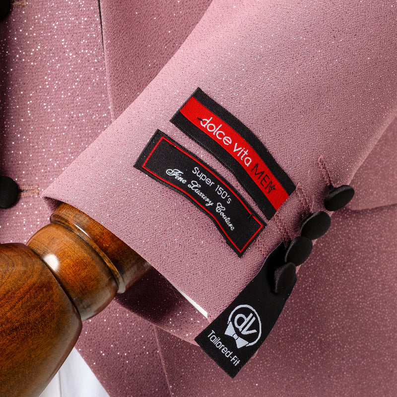 Dante | Dusty Rose Glitter 3-Piece Tailored-Fit Tuxedo