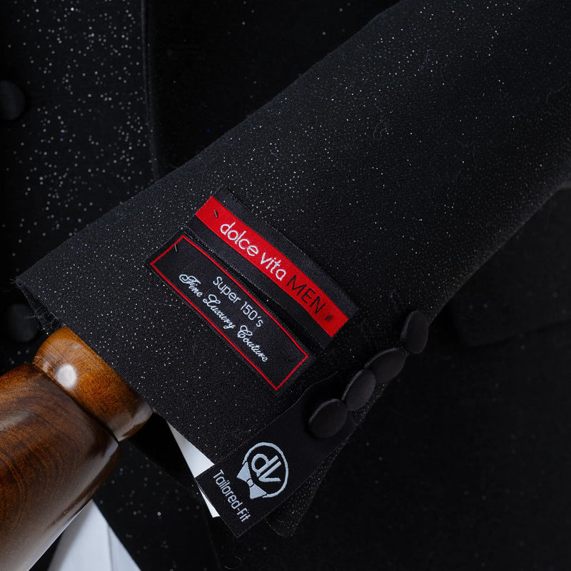 Dante | Black Glitter 3-Piece Tailored-Fit Tuxedo