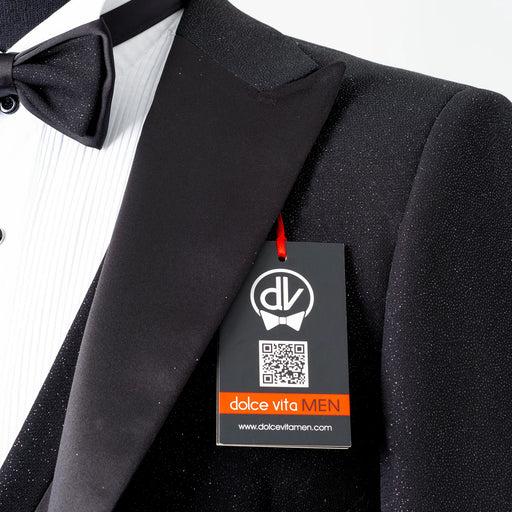 Dante | Black Glitter 3-Piece Tailored-Fit Tuxedo