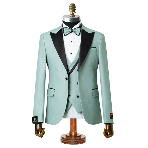Dante | Mint Glitter 3-Piece Tailored-Fit Tuxedo