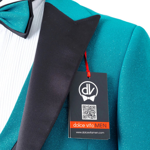 Dante | Turquoise Glitter 3-Piece Tailored-Fit Tuxedo
