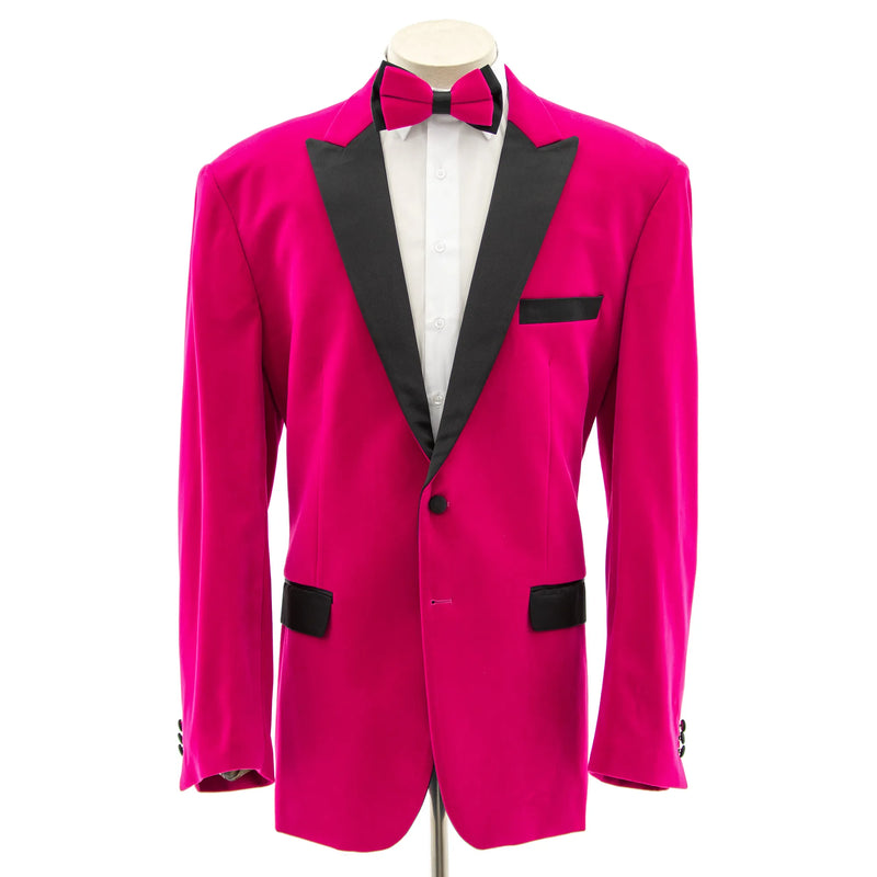 Fuchsia Velvet Jacket With Peak Lapels
