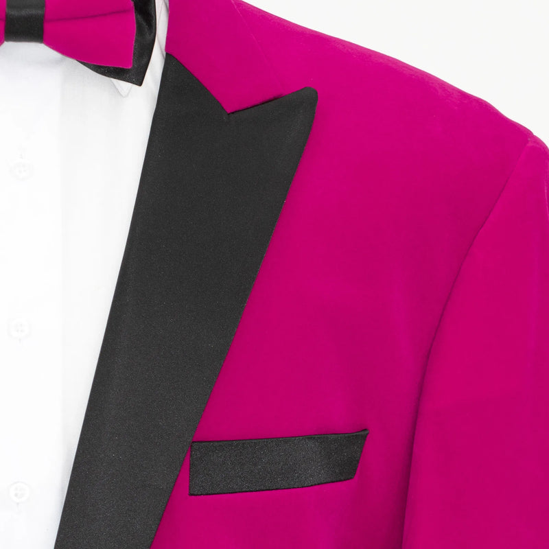 Fuchsia Velvet Jacket With Peak Lapels
