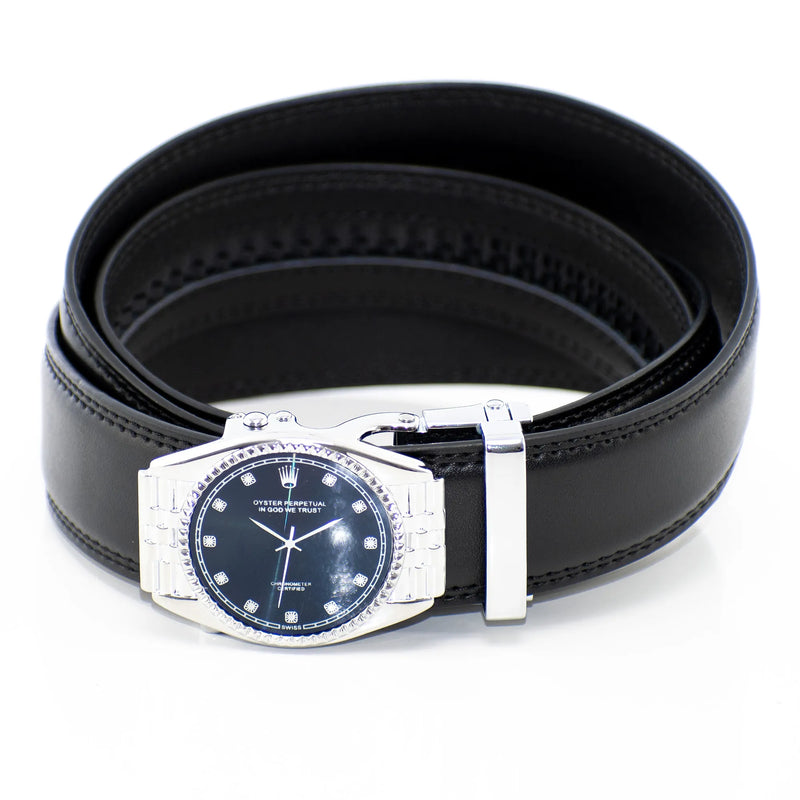 Silver & Navy Luxury Watch Belt Buckle