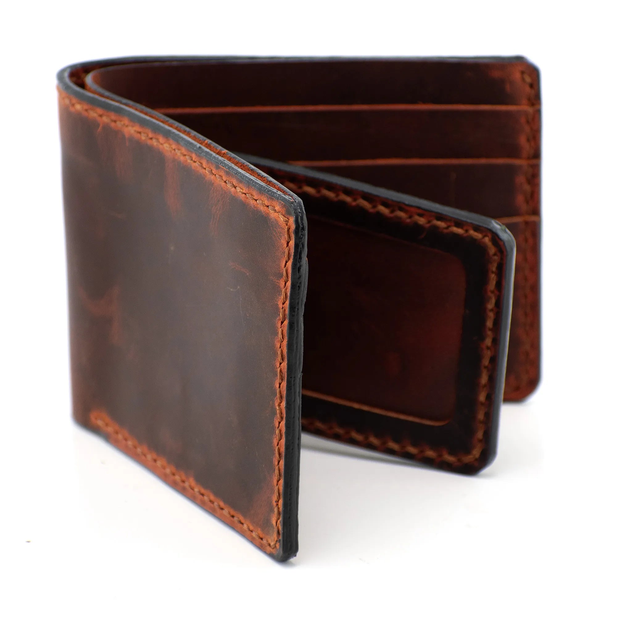 Brown Genuine Leather Billfold Wallet