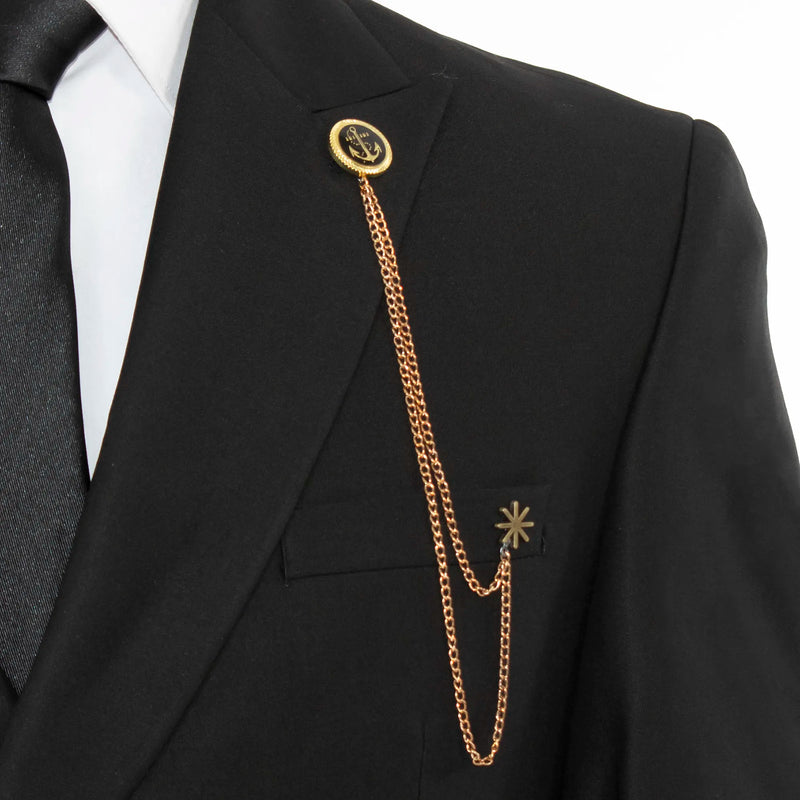 Black Stretch 2-Piece Slim-Fit Suit