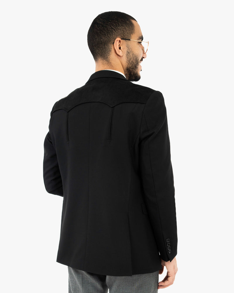 Western Modern-Fit Sport Coat with Suede Yokes