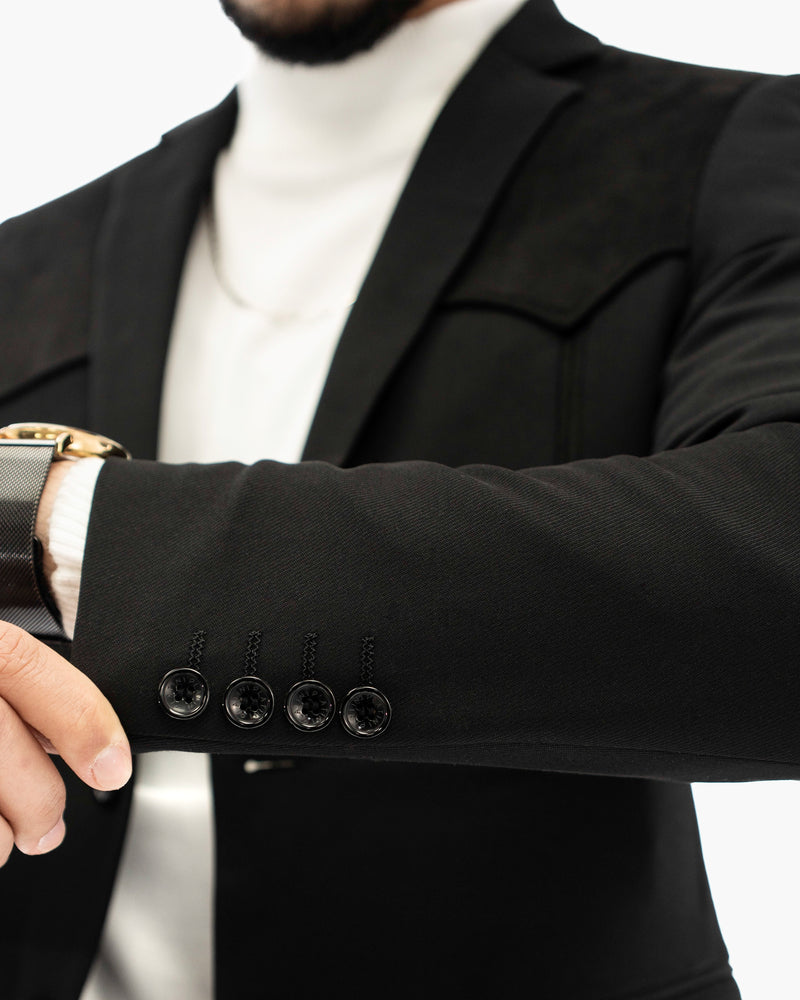 Western Modern-Fit Sport Coat with Suede Yokes