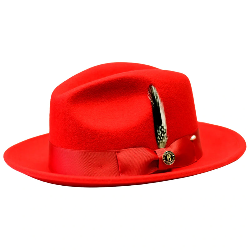 Wool Fedora Hat with Snap Brim