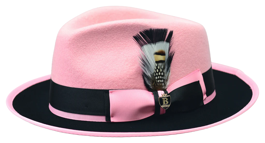 Wool Felt 2 Tone Fedora Hat – Crushable Snap Brim