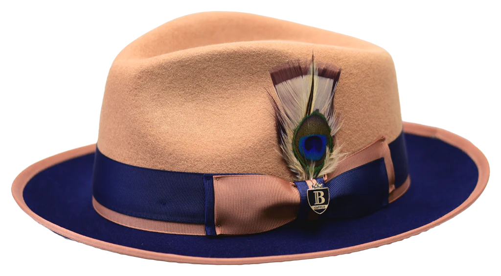 Wool Felt 2 Tone Fedora Hat – Crushable Snap Brim