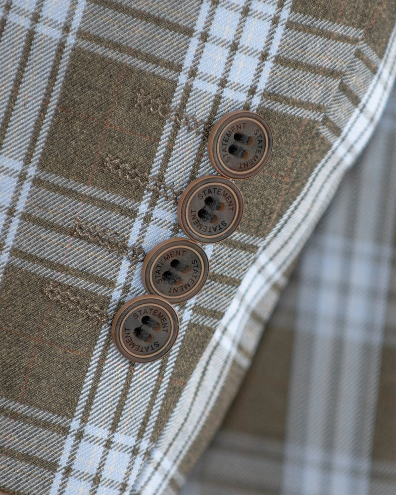 Royal Stewart Plaid 3-Piece Tailored-Fit Suit