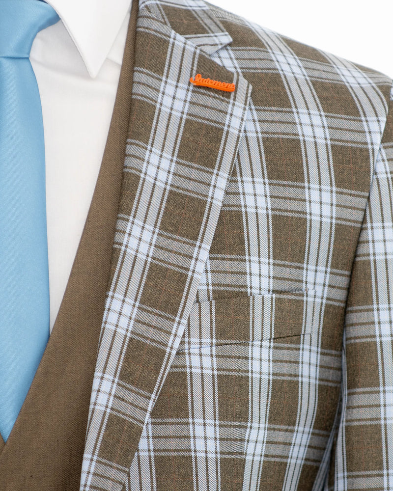 Royal Stewart Plaid 3-Piece Tailored-Fit Suit