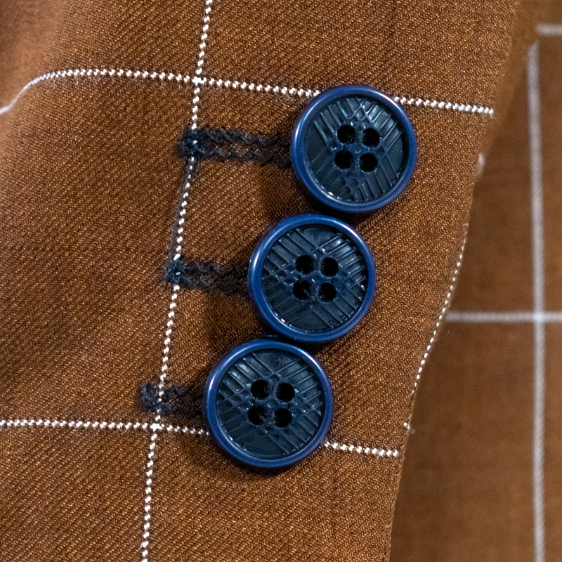 Kids' Chocolate Brown Windowplane Plaid 3-Piece Suit