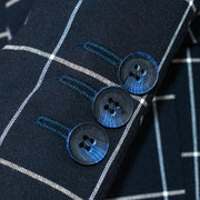 Kids' Sand Brown Windowpane Plaid 3-Piece Suit