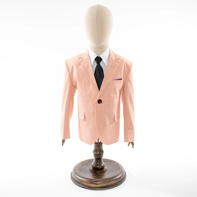 Salmon Pink Pinstriped 3-Piece Kids' Suit