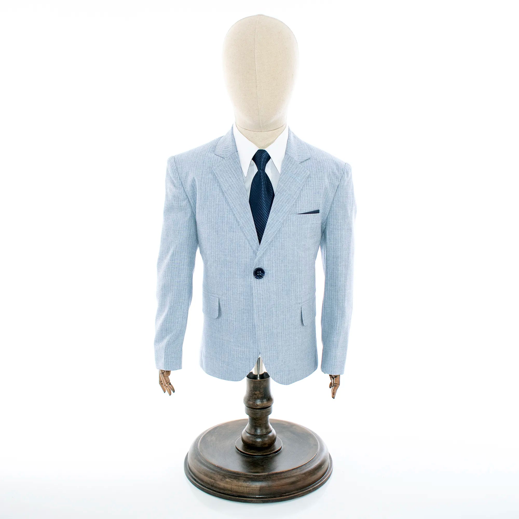 Powder Blue Pinstriped 3-Piece Kids' Suit