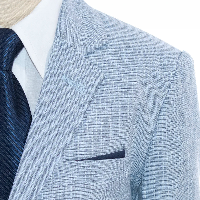 Powder Blue Pinstriped 3-Piece Kids' Suit