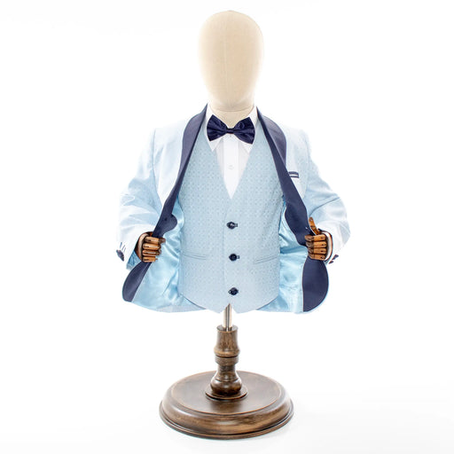 Light Blue And Navy Mod Square 3-Piece Kids Tuxedo