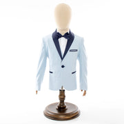 Light Blue And Navy Mod Square 3-Piece Kids Tuxedo