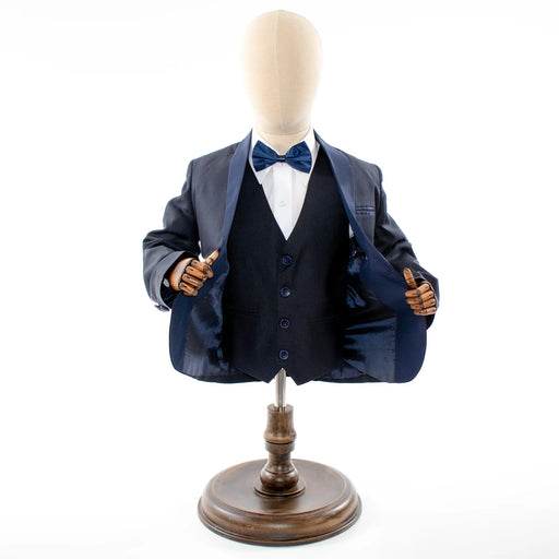 Kids' Black And Navy 3-Piece Tuxedo