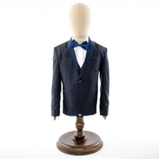 Kids' Black And Navy 3-Piece Tuxedo