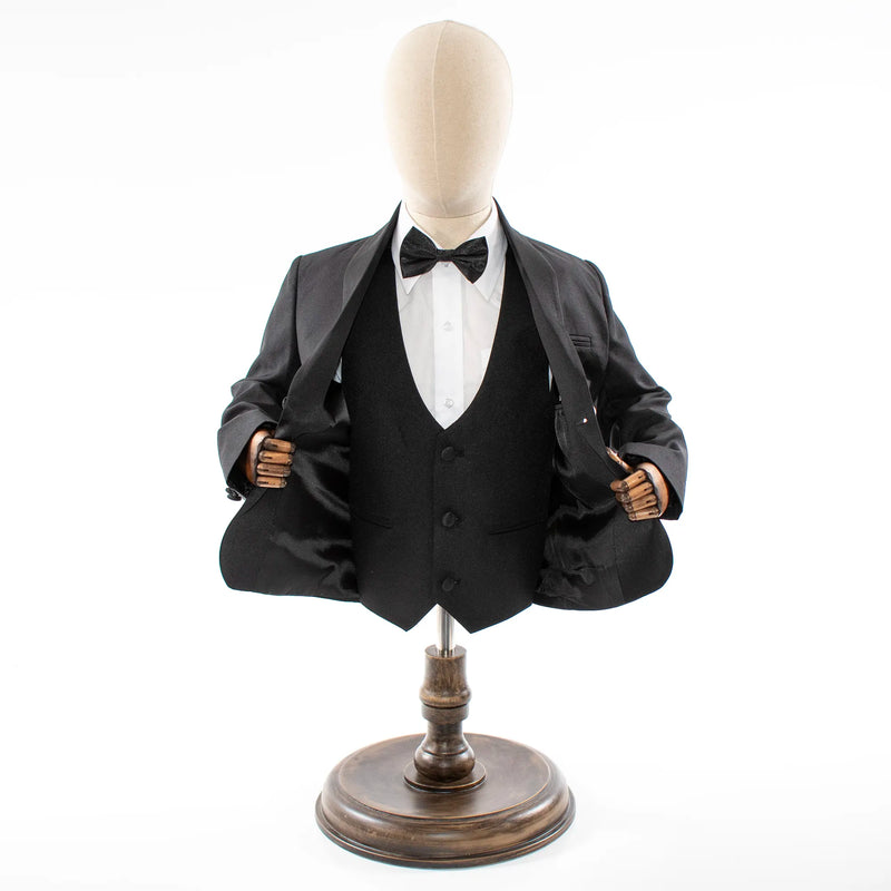 Kids' Black 3-Piece Tuxedo