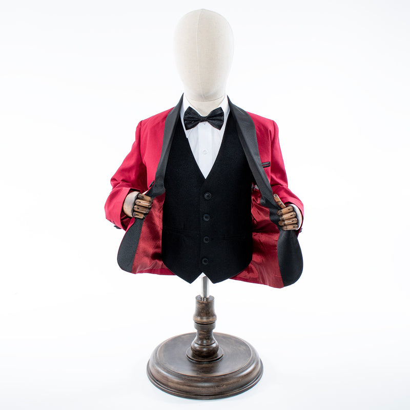 Kids' Burgundy  3-Piece Tuxedo