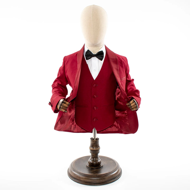 Kids' Burgundy 3-Piece Tuxedo