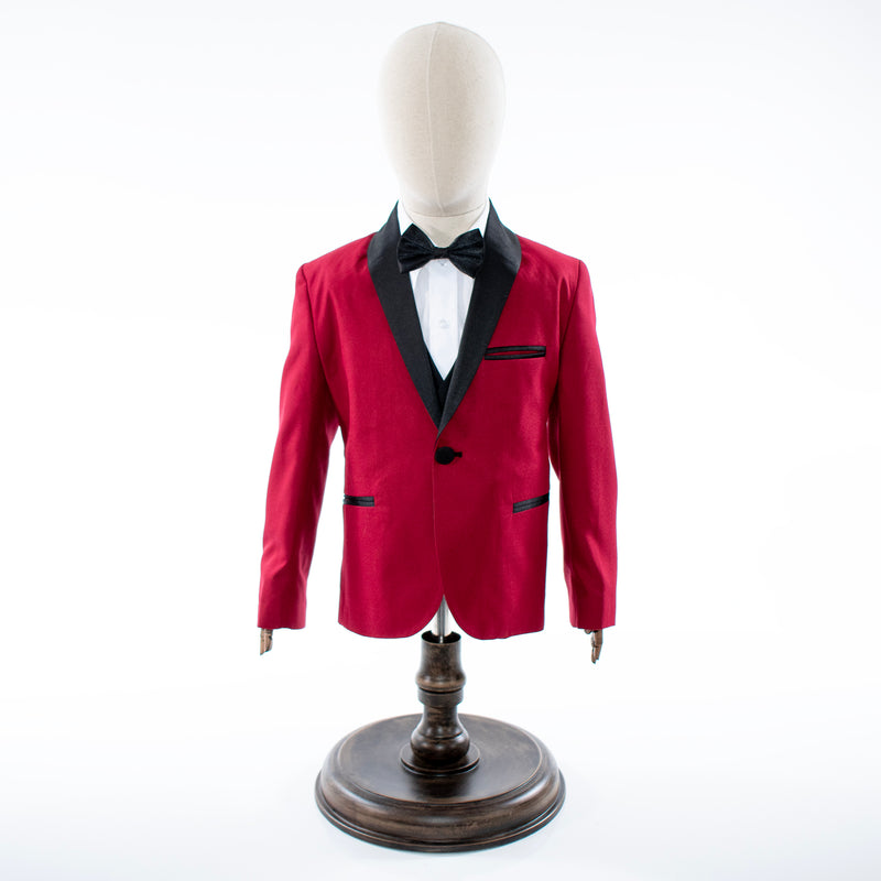 Kids' Burgundy  3-Piece Tuxedo