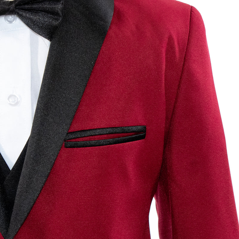 Kids' Burgundy  3-Piece Tuxedo