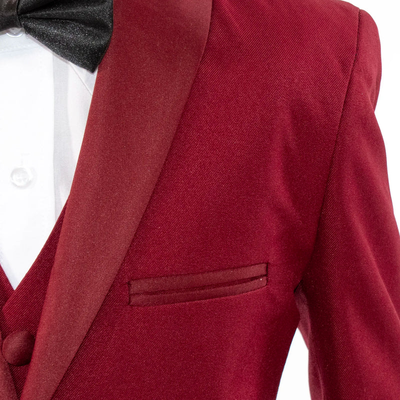 Kids' Burgundy 3-Piece Tuxedo