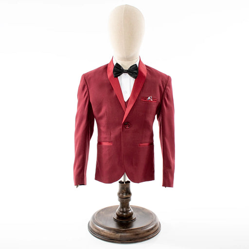 Kids' Burgundy 3-Piece Tuxedo