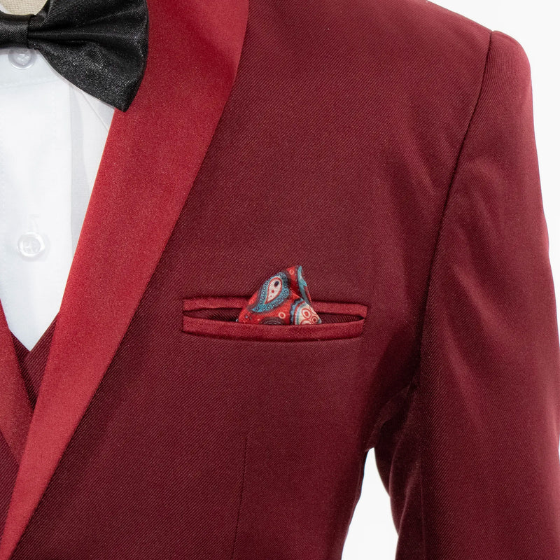 Kids' Burgundy 3-Piece Tuxedo