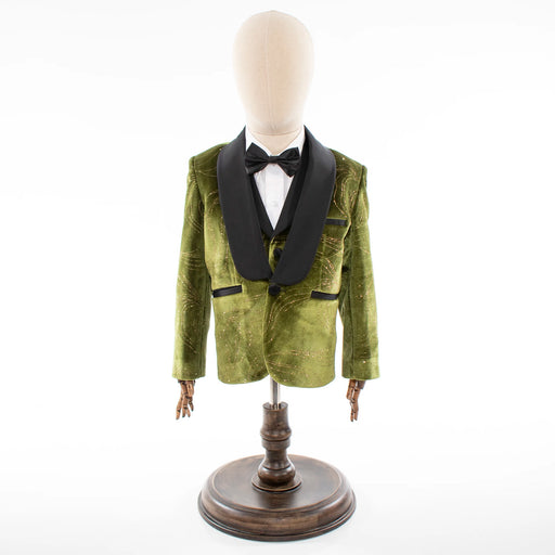 Kids' Green Velvet 3-Piece Tuxedo