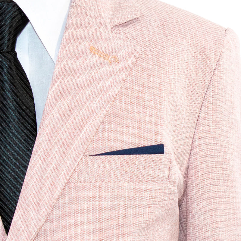 Dusty Rose Fade Striped 3-Piece Kids' Suit