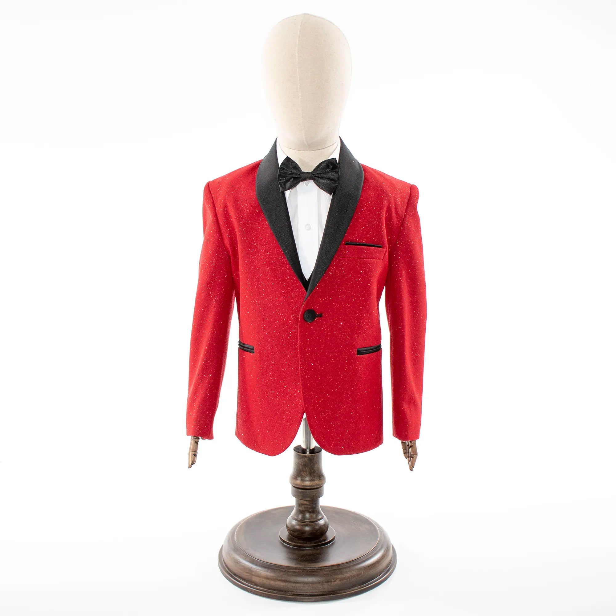 Kids' Red Glitter Tuxedo