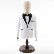 Kids' White Glitter Tuxedo