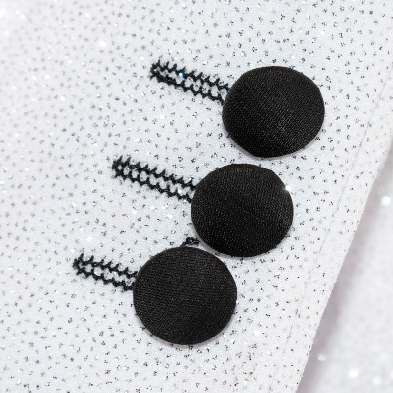 Kids' White Glitter Tuxedo