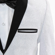 Kids' White Glitter Tuxedo