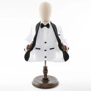 Kids' White Glitter Tuxedo