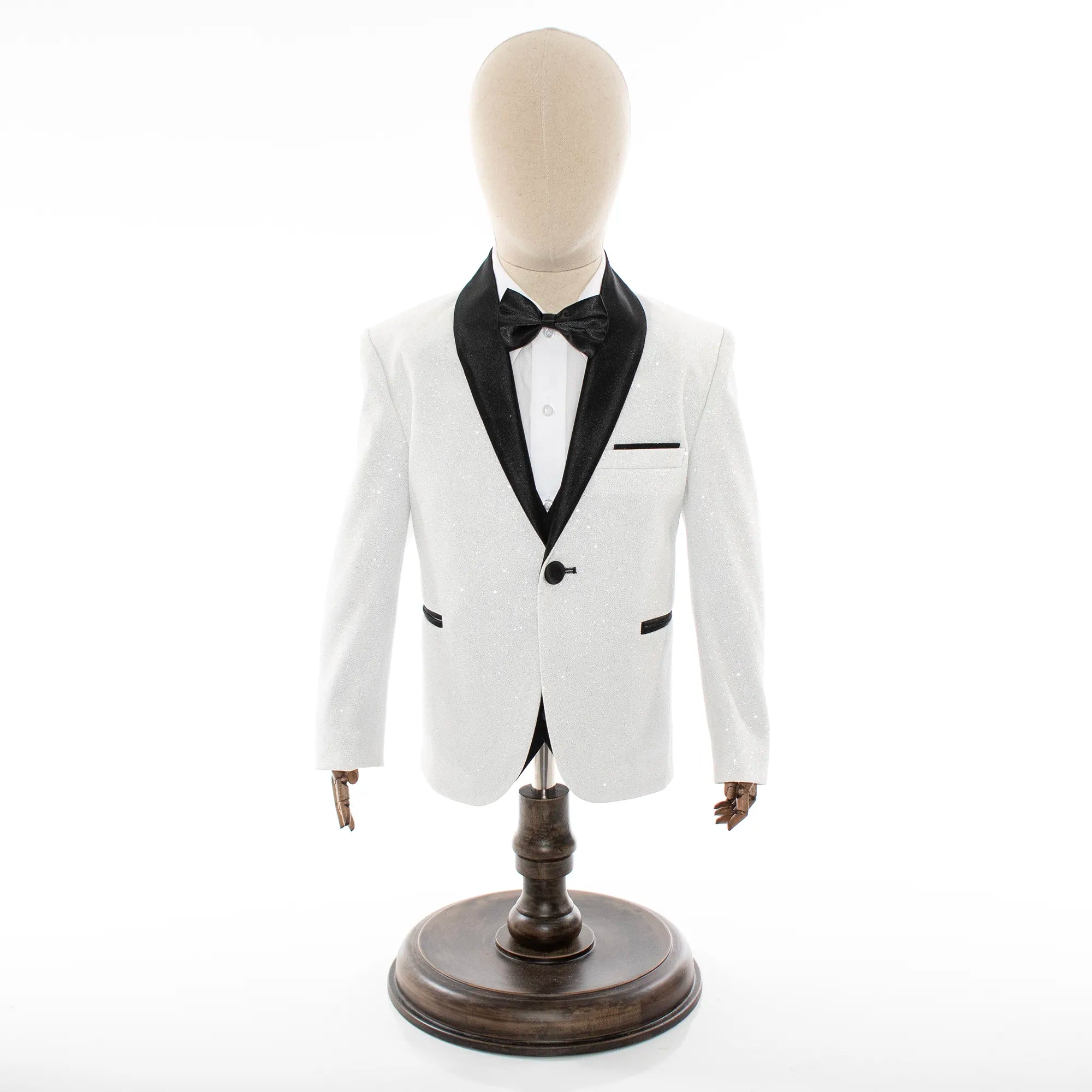Kids' Off White Rose Glitter Tuxedo