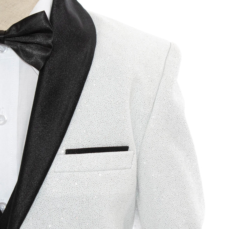 Kids' Off White Rose Glitter Tuxedo
