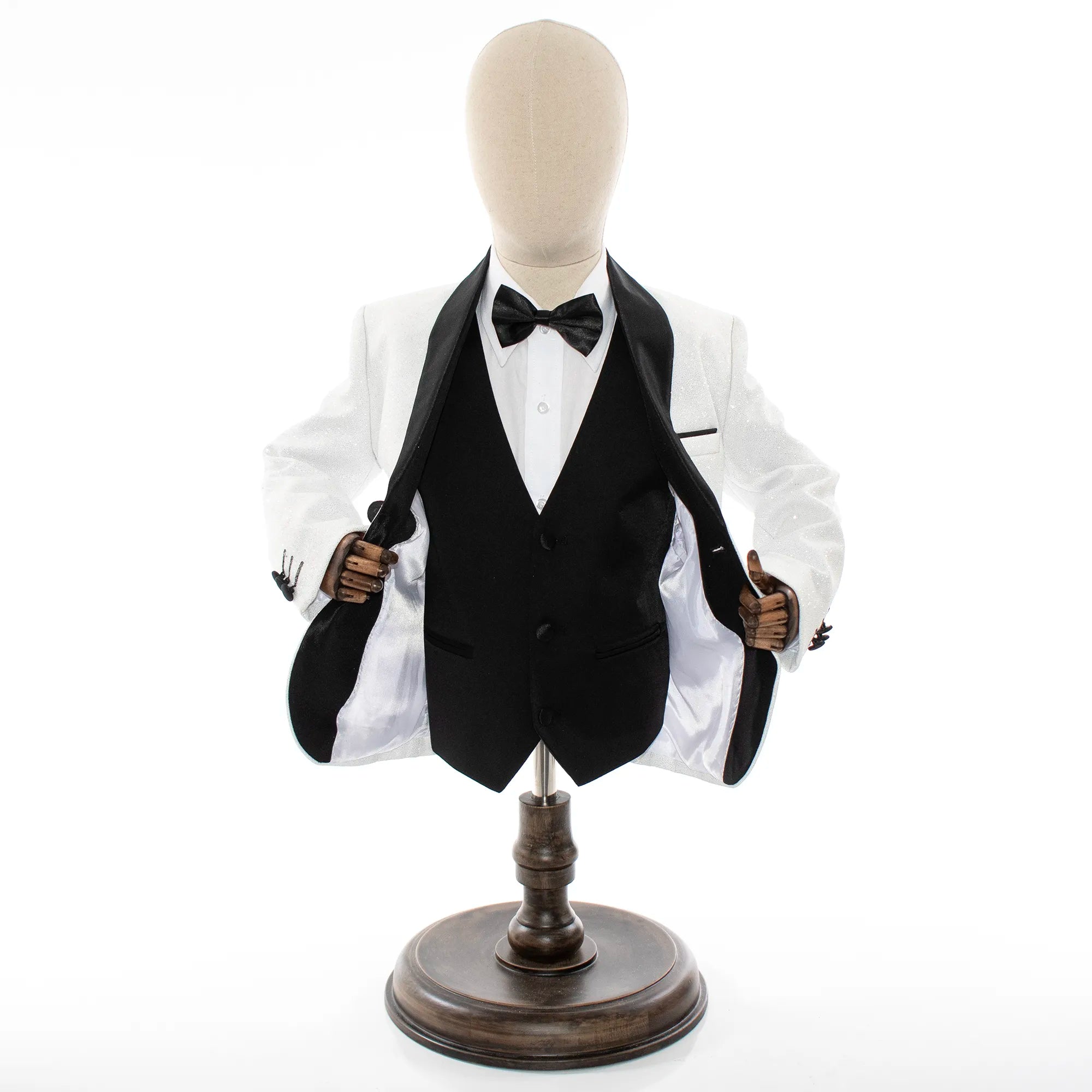 Kids' Off White Rose Glitter Tuxedo