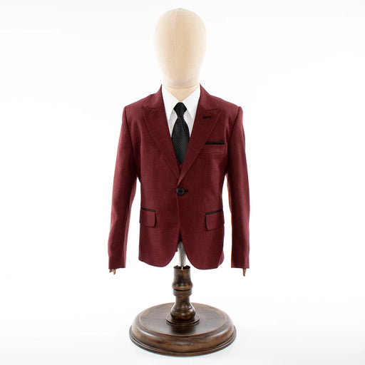Kids' Dark Burgundy 3-Piece Suit