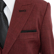 Kids' Dark Burgundy 3-Piece Suit
